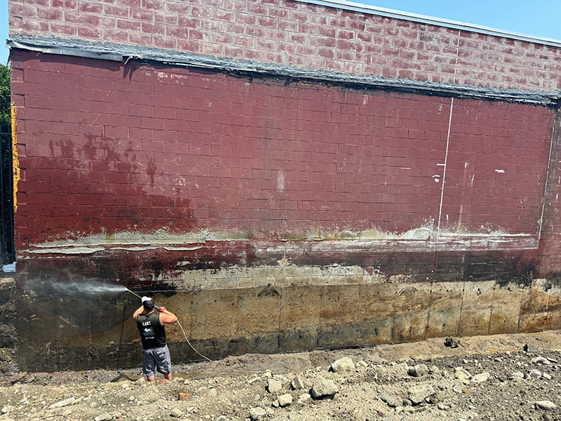 below grade waterproofing Before