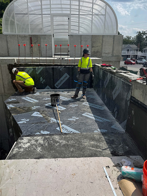 Rooftop water sealing waterproofing